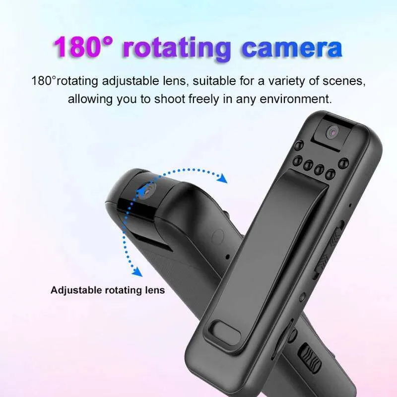 Mini Camera Full HD 1080p Micro Body Camcorder Night Vision DV Video Voice Recorder med 180 Rotating Len Car DVR Sports DV