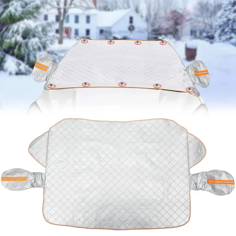 Raincoats Car Windshield Cover Sun Shade Windscreen com espelho lateral luz segura reflete tira neve 9