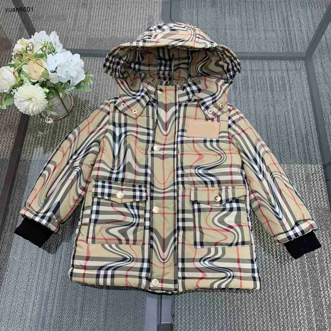 Veste d'hiver en coton pour bébé, manteau à capuche pour enfants, taille 100-150, multicolore, design croisé, pardessus pour enfants, Oct25