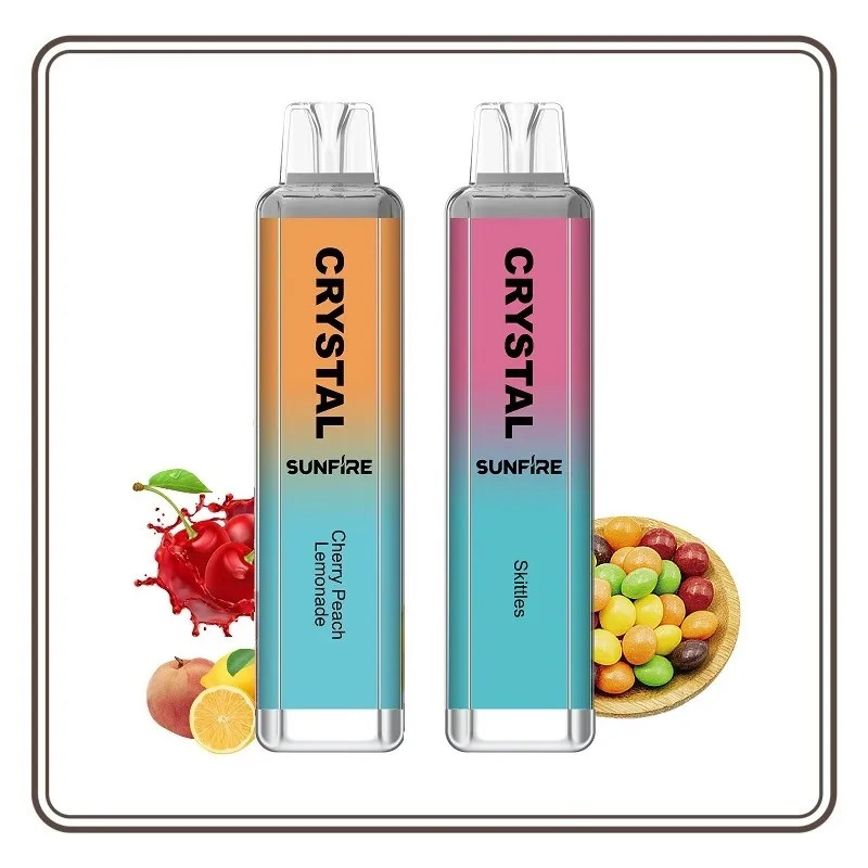 Sunfire Crystal 7000 Puffs E-cigarette jetable 20mg 30mg 50mg Flavour au citron de citron 1300mAh Batterie de grande capacité Tornado Vape Puff 7000 Europe USA livraison gratuite