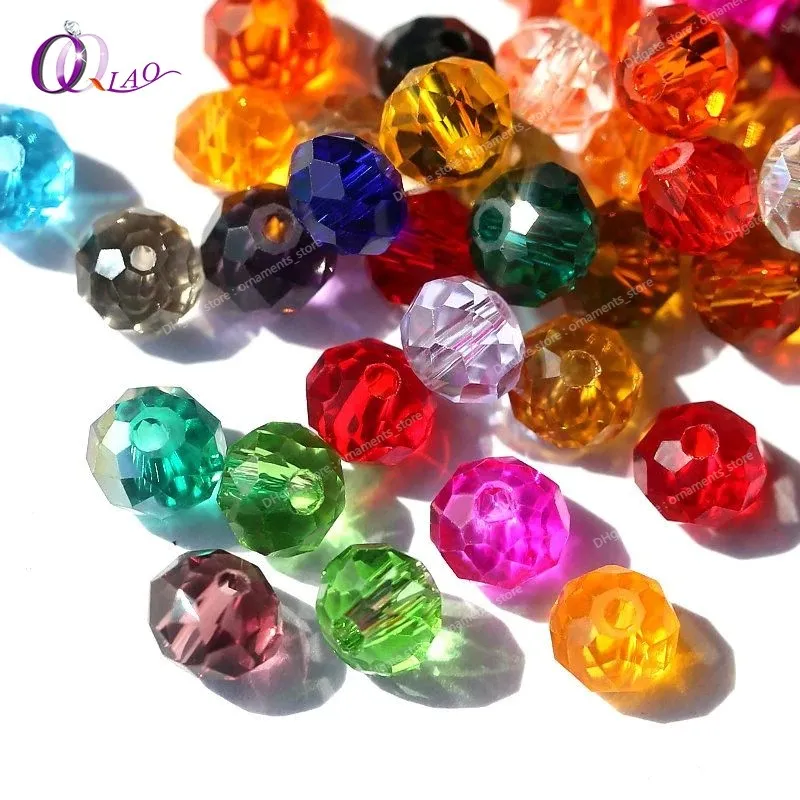 Achetez 1 et obtenez 1 perles de verre de 4 mm gratuites perles de cristal rondes Perle d'espaceur coloré pour le bracelet Bijoux faisant du bricolage Total 300 pcs de mode