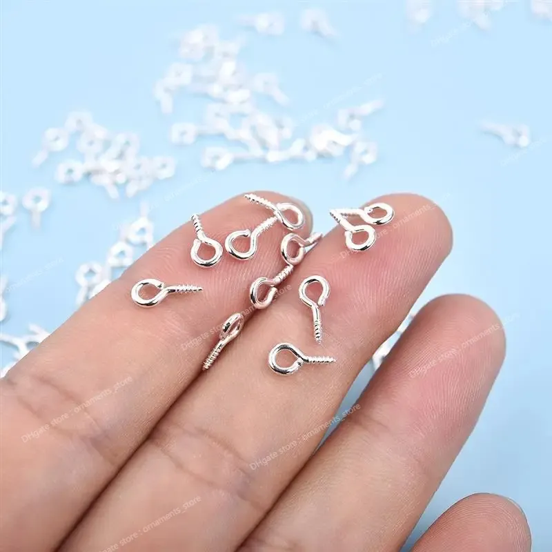 100pcs Mini Screw Eye Pin Eye Pin Eyelets Screw Hooks Threaded Clasp Connector Pendant For Resin Mold Jewelry Making Accessories Jewelry MakingJewelry Findings