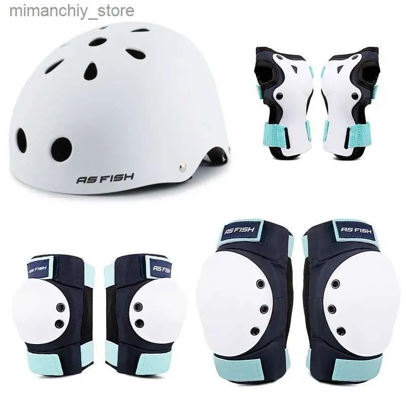 Skate Protective Gear Roller Skating Protector Hjälm för tonåriga vuxna utomhuscykling bergsklättring knäspadar armbågs pad Handhuvudskyddsutrustning Q231031