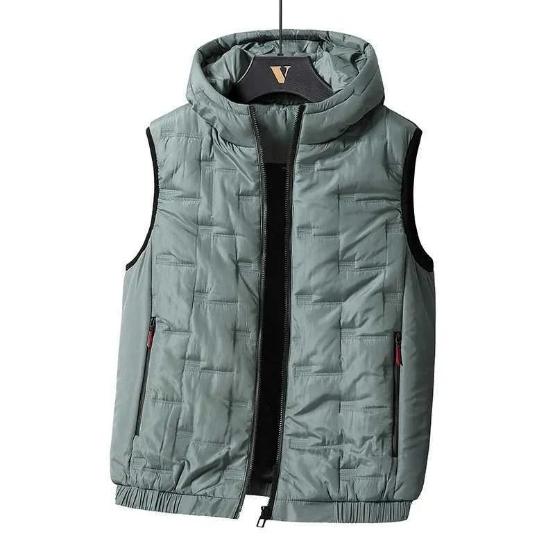 Westen Frühling Herbst Herren Winddicht Ärmellos Freizeitmäntel Herren Solide Steppweste Herrenweste Mit Kapuze Große Größe 8XL_voghion.com