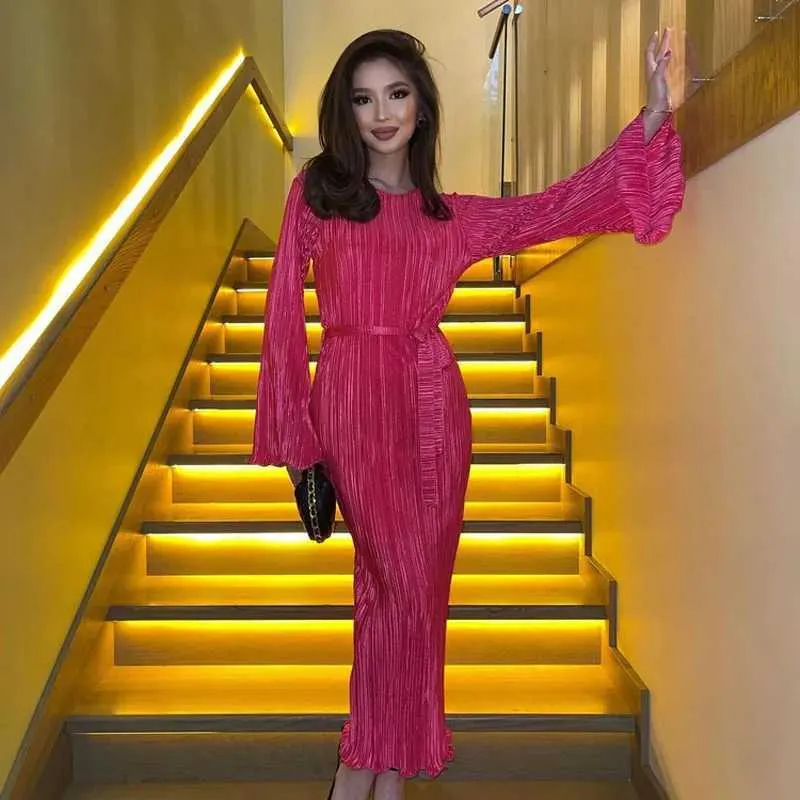 sexy fall dress Fall Dresses Fashion Lady Solid Sexy Vintage Women Lady Elegant Waist Tie Wrap Loose A-Line Casual Dress - Night Dress and Prom Dresses price