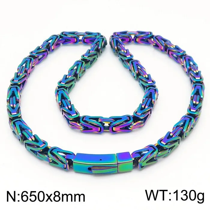 Heren sieraden enorme knoop koning ketting Byzantijnse ketting roestvrij staal geschenken voor vader. ECHTGENOOT. VRIENDJES 8mm 26'' Zwaar 130g kies blauw zwart goud zilver