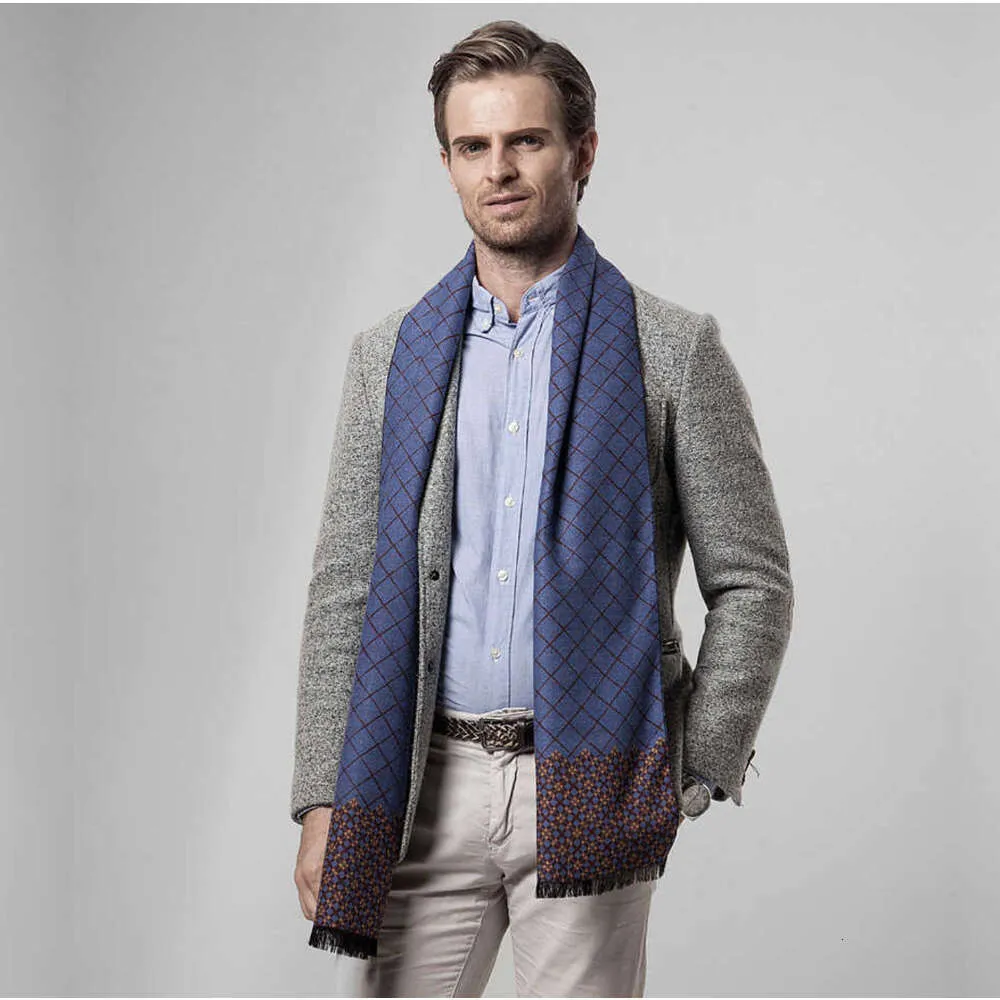 Foulards Livraison directe 2021 nouvelle écharpe d'hiver marques de luxe Design écharpe à carreaux pour hommes hiver chaud hommes écharpe en cachemire à carreaux Men Scarv3621