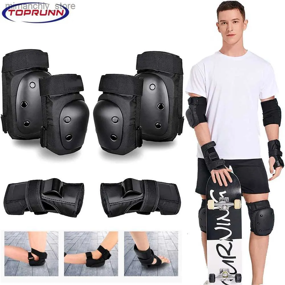 Equipamento de proteção para skate Equipamento de proteção para patinação Joelheiras e cotoveleiras para adultos Protetores de pulso para patinação Skate Joelheiras para adultos Q231031