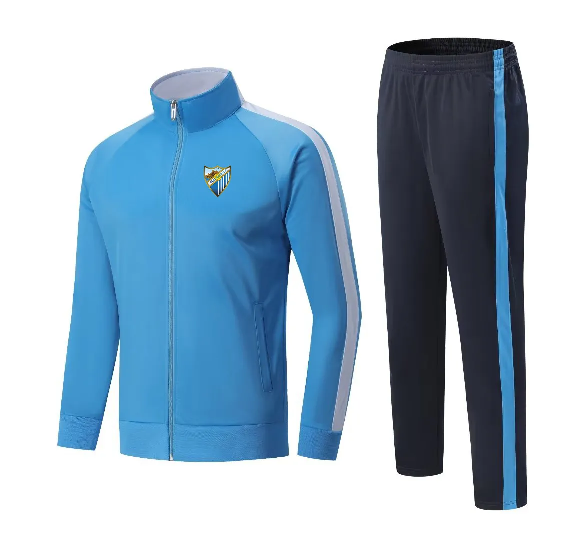 Malaga CF Män Vuxen Barn Fritid Sport Set Outdoor Warm Full Zipper Sports Leisure Set Sweatshirt på vintern