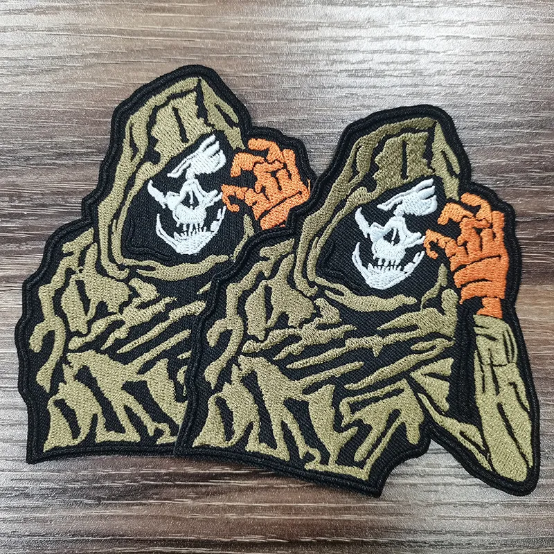 Cool Skull Patch Embroidery Patches On Clothes Iron On Patches For