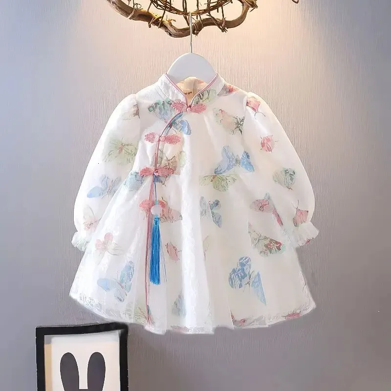 Dancewear Schöne Baby Mädchen Kleid Frühling und Herbst Kinder Prinzessin Hanfu Qipao 2023 231031