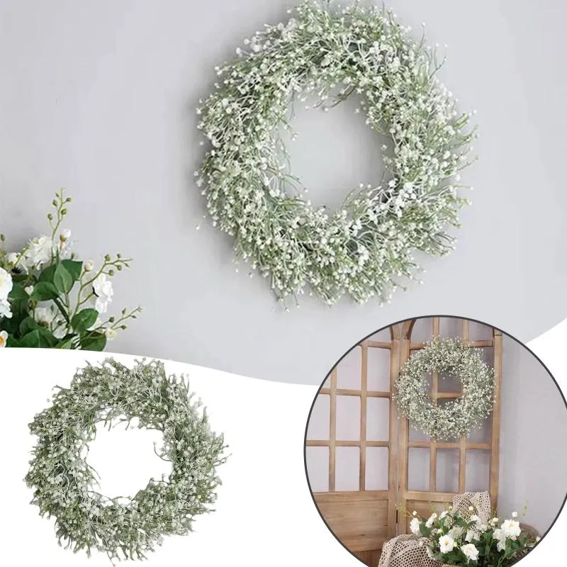 Decoratieve Bloemen Thuis Festival Witte Ster Krans Garland Deur Hangende Wanddecoratie Kleine Bloemen Verlicht Voor Raam