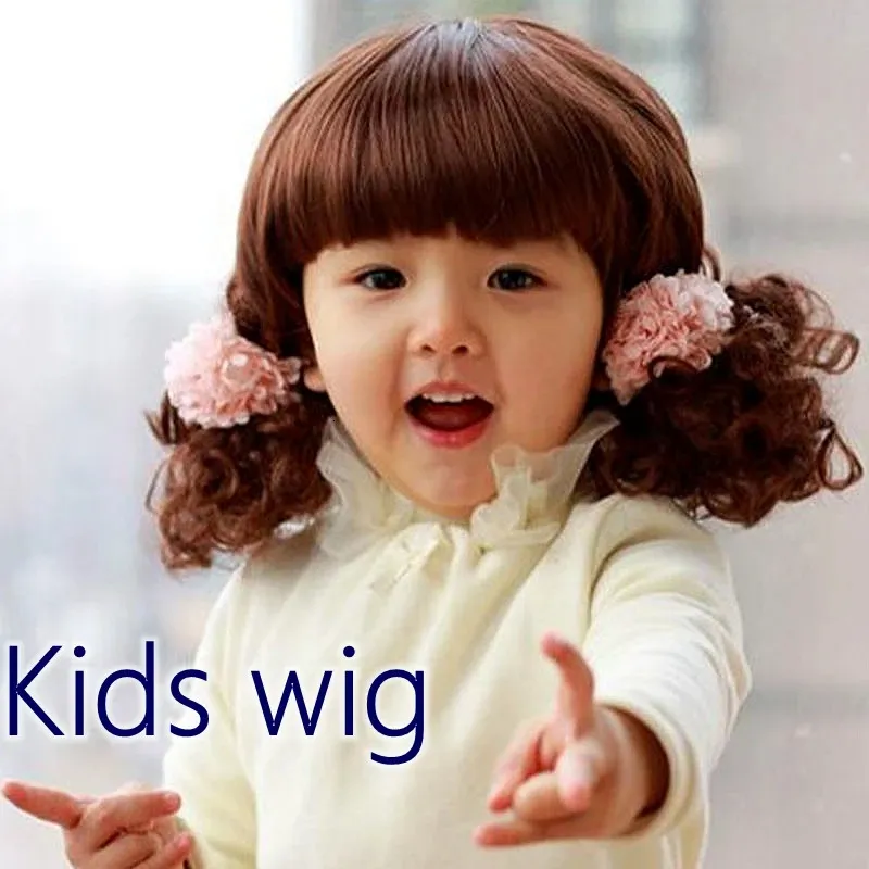 Caps Hats Kids s Long Toupee for Girl Baby Boy Curly Hood Hair Accessories Children Short Headdress Babies Toddler Coronet 231031