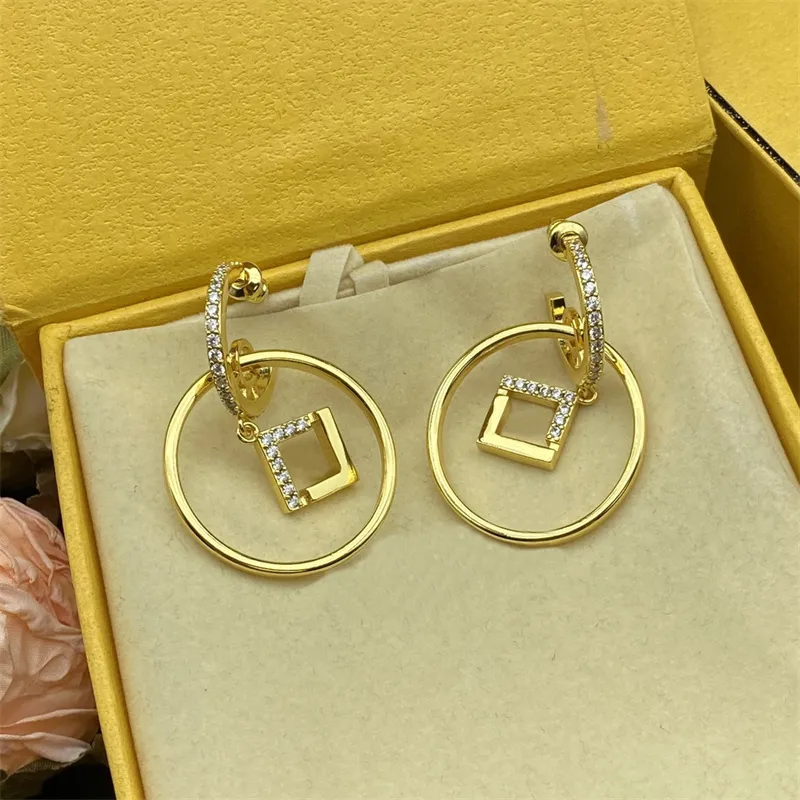 Designer guldörhängen för kvinnor silver mode klassiska örhängen smycken kristall bokstäver örhänge lyx kvinnors bröllop gåvor hoop örn studs