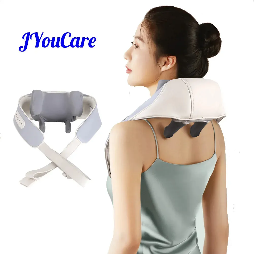 Nekkussen masseren JYouCare schoudermassageapparaat Verwarming spierkneden shiatsu sjaal Cervicaal ruglichaam Massage-instrument ontspanningsbehandeling 231030
