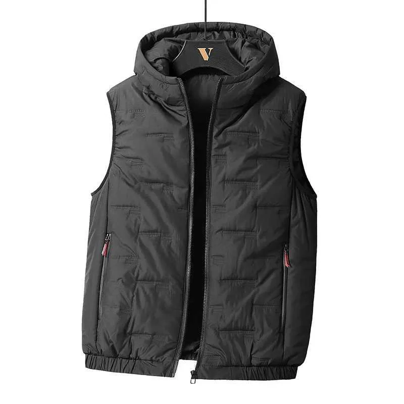 Westen Frühling Herbst Herren Winddicht Ärmellos Freizeitmäntel Herren Solide Steppweste Herrenweste Mit Kapuze Große Größe 8XL_voghion.com
