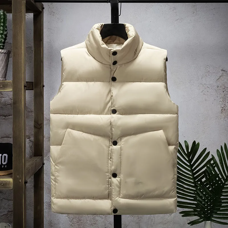 Męski projektanta kamizelki zimowej kurtki pucha płaszcz zagęszczony ciepły wiatroodporny luźne luźne wygodne zwykłe proste kolor mody duży rozmiar płaszcz zimowy rozmiar m-5xl