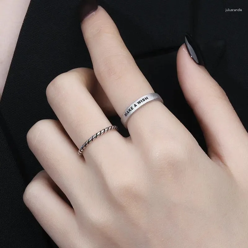 Cluster Rings Todorova Punk Vintage English Letter Metal Open Design Finger Women Men Party Jewelry Gifts