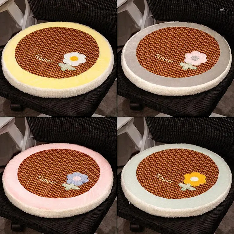 Kudde Vine Mat Round Seat Flower Series Super Elastic Memory Cotton Office Stol Bumbs Futon