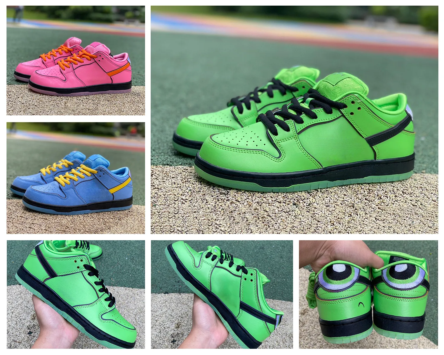 Powerpuff Girls X DuKs Low Blossom Skateboard Shoes Bubbles