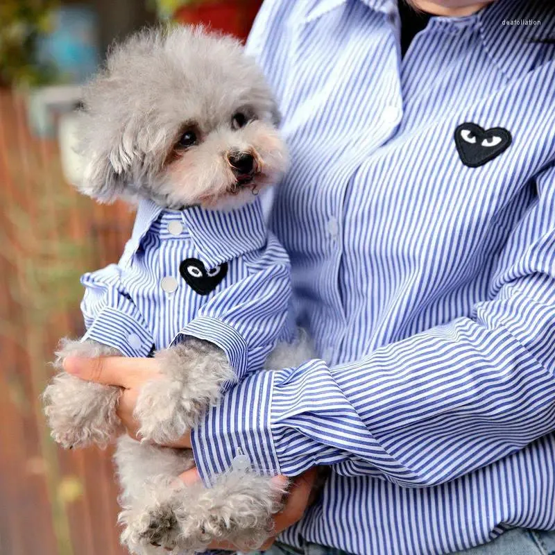 犬のアパレル猫の服のシャツペットとオーナーの親子服bichonテディ犬春秋の夏
