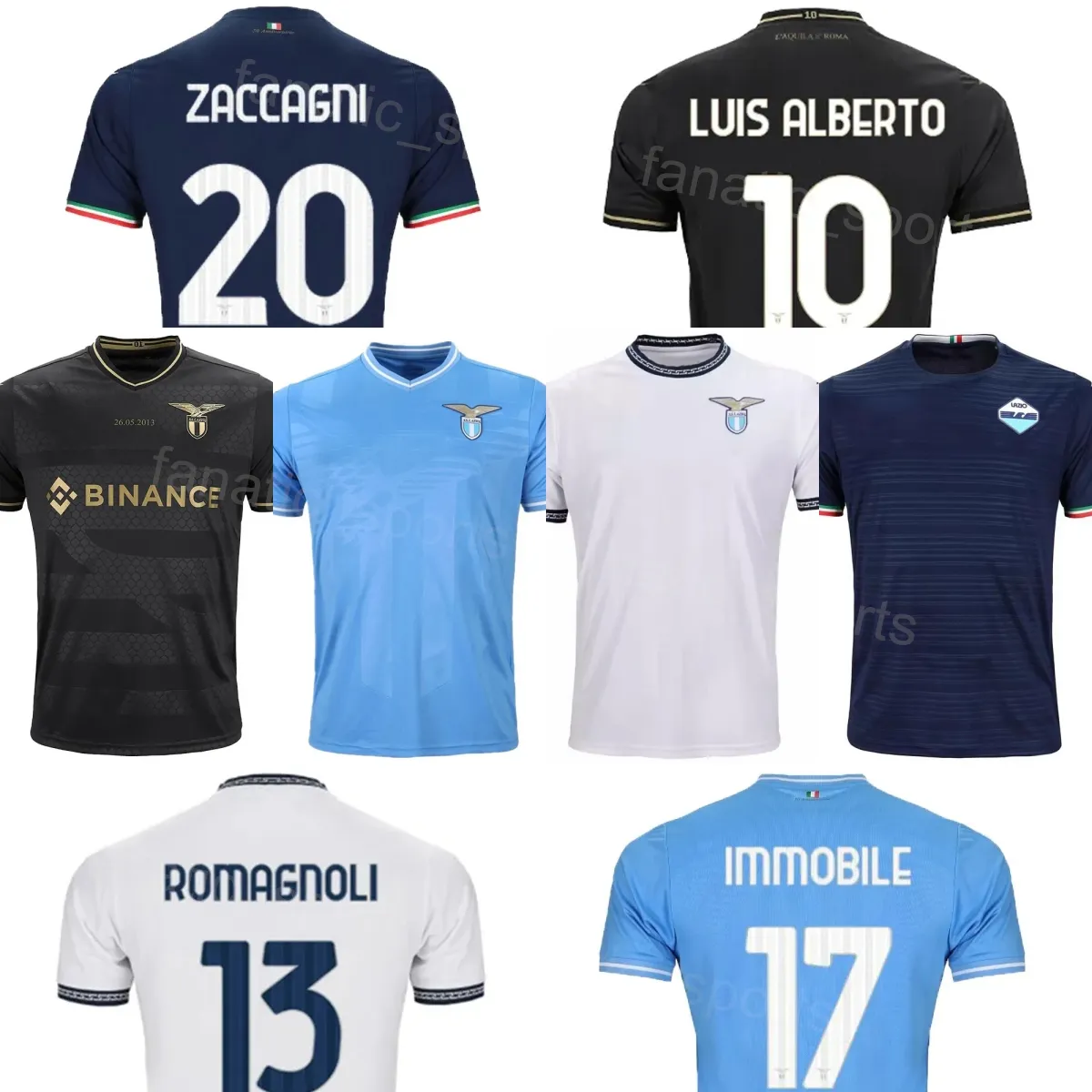 Lazio Soccer 19 Valentin Castellanos Jersey 23 24 Club 7 Felipe Anderson 10 Luis Alberto 17 Ciro Immobile 94 Ivan Provedel Kits de maillots de football Numéro de nom personnalisé