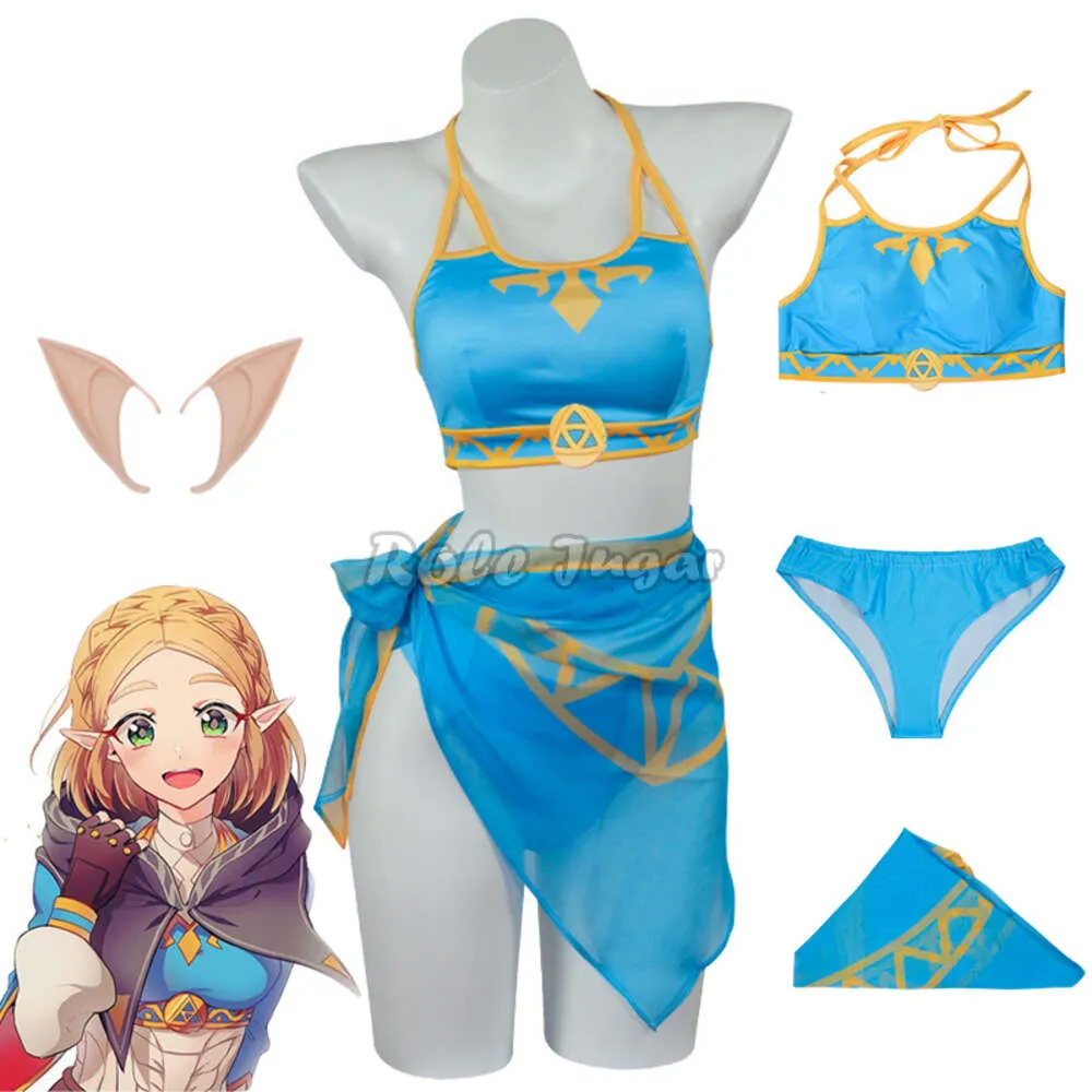 الأسطورة Zelda Cosplay Swimsuit anime anime دموع المملكة ملابس السباحة البالغة امرأة مثير أزياء السباحة البيكيني