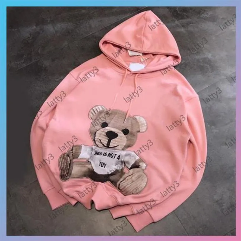 Luxurys Designers Women Hoodies Lady S Fashion Hoodie Leng Sleeved Pink Pullover Womens Sweatshirt Embroid Bear Brand AnimalsPrin248T