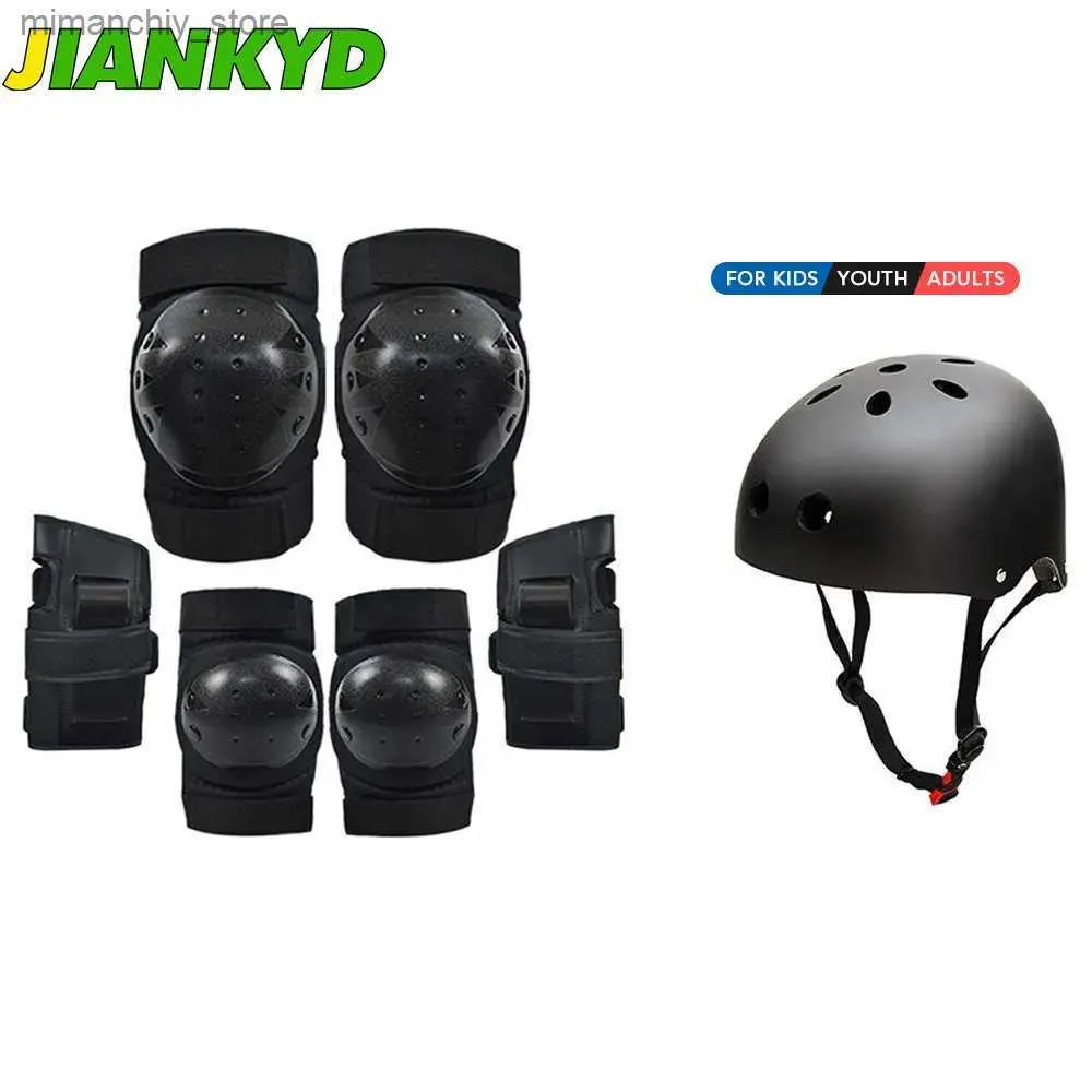 Skate Protective Gear Teens Vuxna knäskydd Elbågskuddar handledsvakter Hjälm Skyddsutrustning Set för rullskridskoåkning Scooter Cycling Q231031