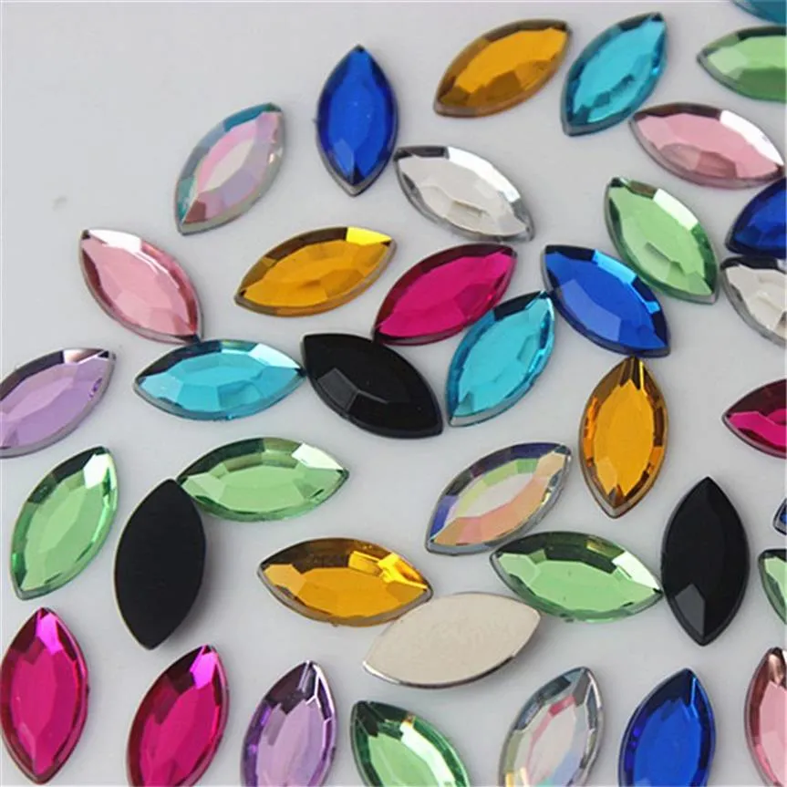 Micui 500pcs 6 12mm Horse Augenkristalle Flachback -Strass -Acrylkristallstrass Nicht Fix Clear Crystal Stones ZZ6642198