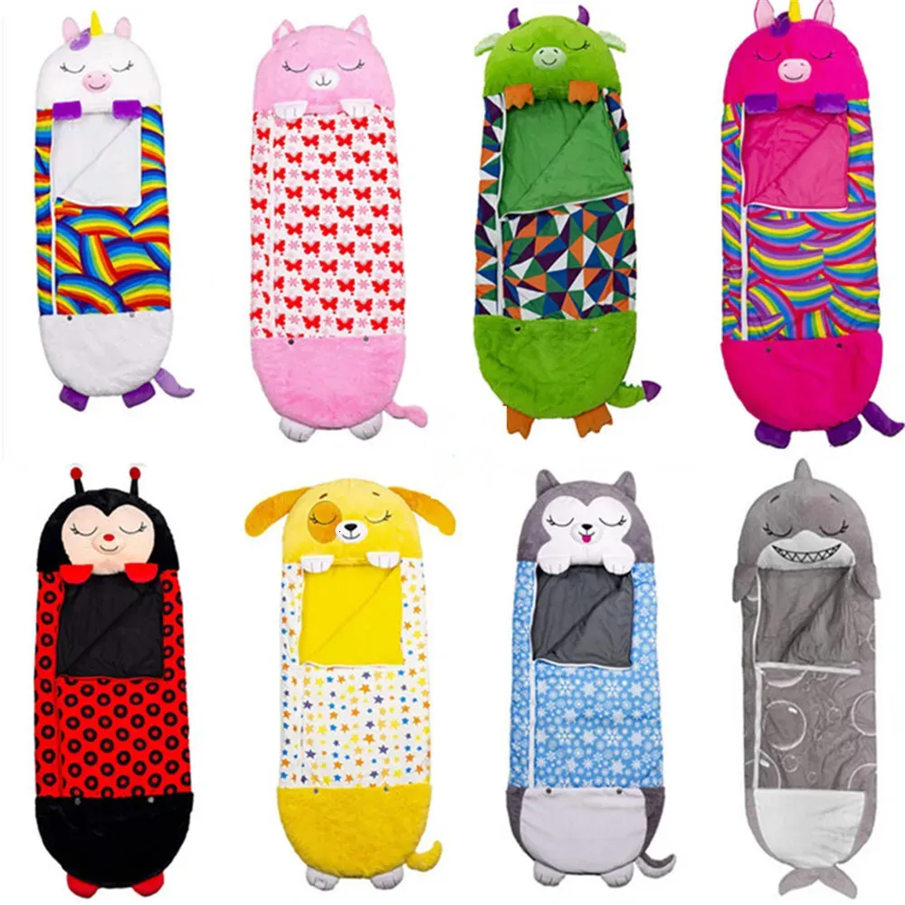 Sacs de couchage Sac de couchage de dessin animé pour enfants pour cadeau d'anniversaire sac pour enfants en peluche poupée oreiller bébé garçons filles chaud doux paresseux sacs de nuit 231031