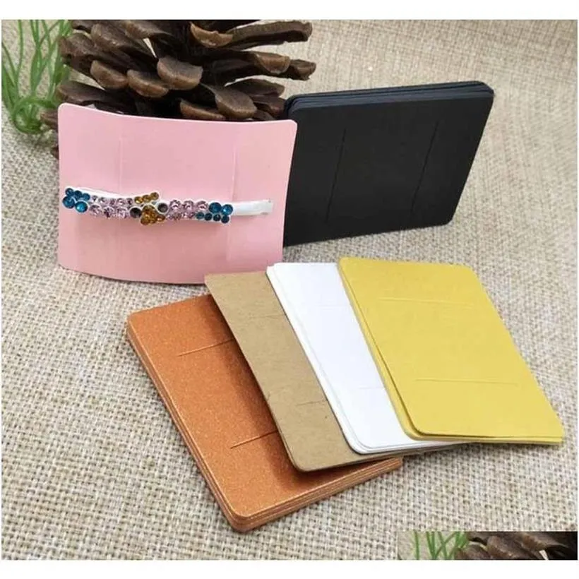 5x7 Cm Multi Kleur Diy Blank Haar Klauw Barrette Producten Verpakking Kaart Paperclip Display Card 100 stuks Opp zak Mkrj62209