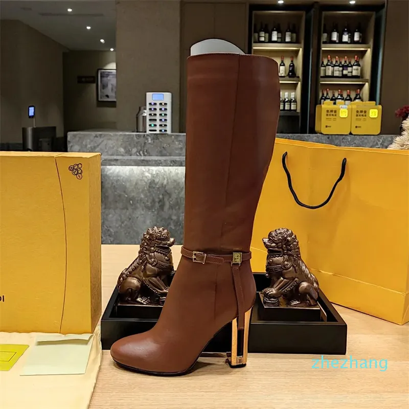 Genuine leather clearance high heel boots