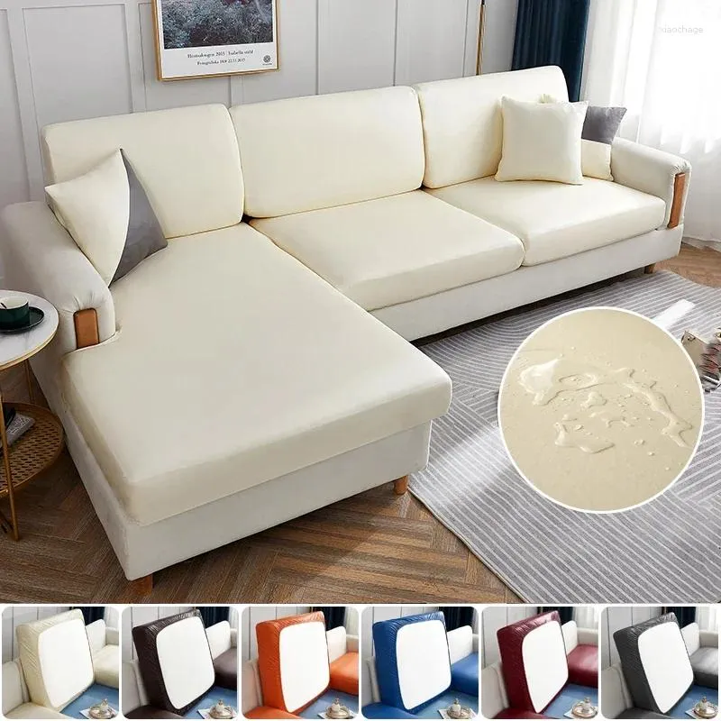 Housses de chaise en cuir PU, coussin de siège de canapé, imperméable, Anti-salissure, protection d'angle en forme de L, 1/2/3/4 places