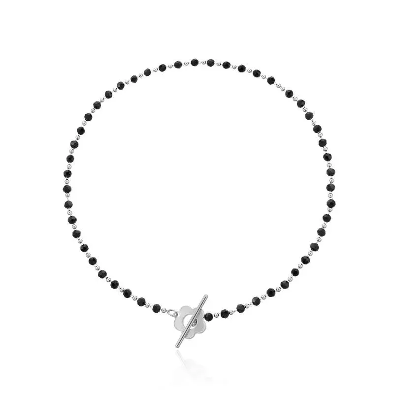 Chokers Fashion Designer Luxury Glass Bead Chain Choker Halsband för kvinnor Blommande krage Korta smycken