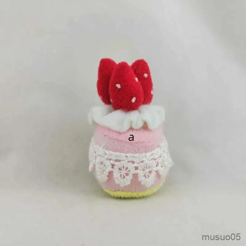 Plush Mobile Chain Beads With Plants And Fruits Mini Cake Assortment Bag Pendant Keychain