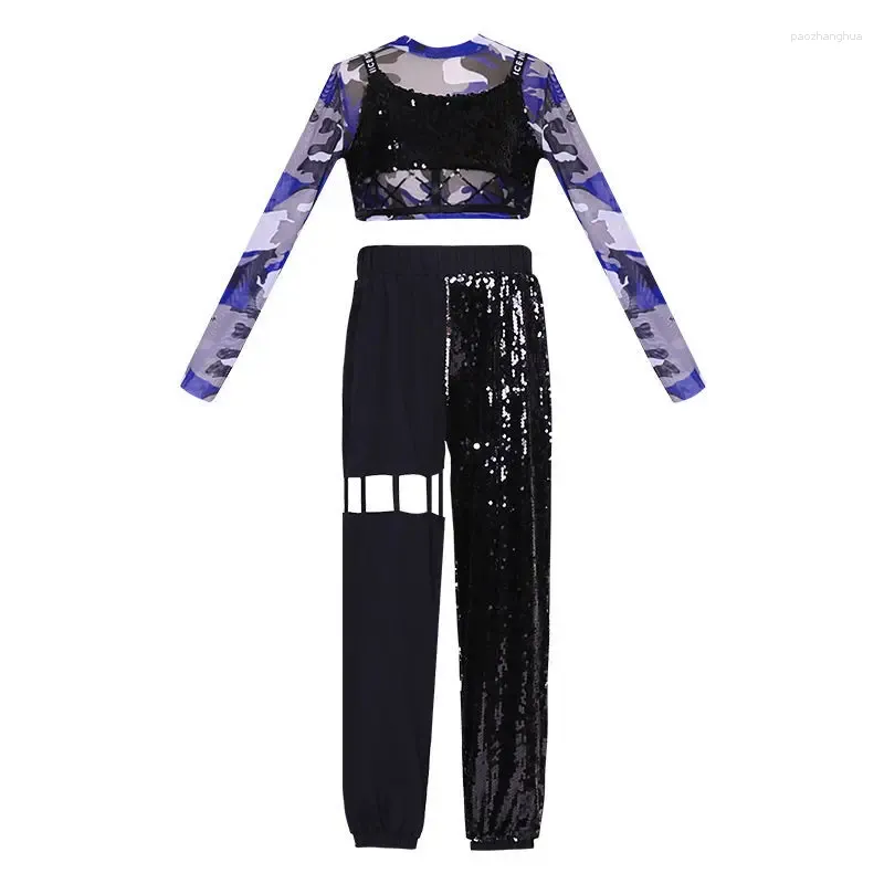 Clothing Sets 2023 Costume For Kids Fashion Hip Hop Dance Wear Dancer Outfits Teenage Girls Crop Tops Designer Clothes 4-14Year