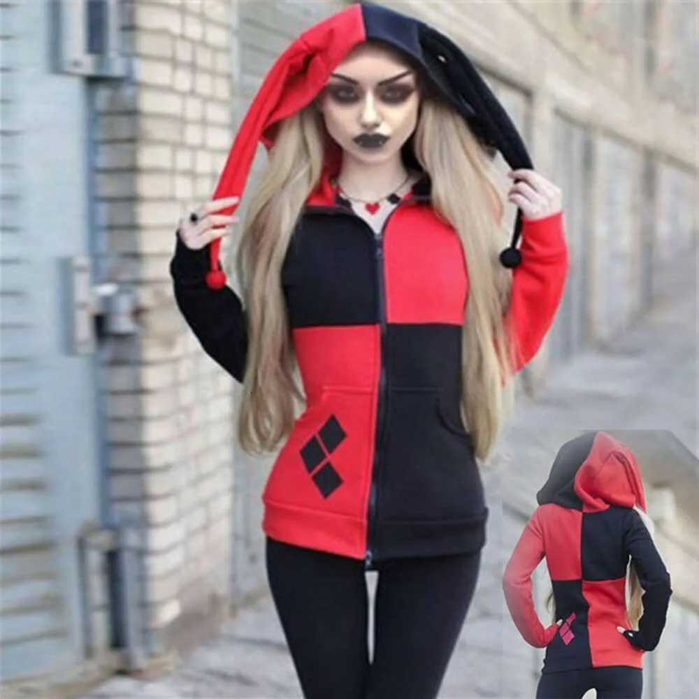 Costume da uomo adulto donna divertente cappotto con cappuccio Cosplay carnevale di Halloween film clown abbigliamento da prestazione C40M15