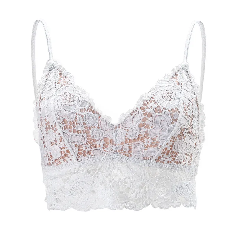 French Underwear Girl Ultra Thin Bralette Spets Vacker rygg utan stålring Slinge lindad triangelkopp bh ljus och bekväm spetsunderkläder d 7