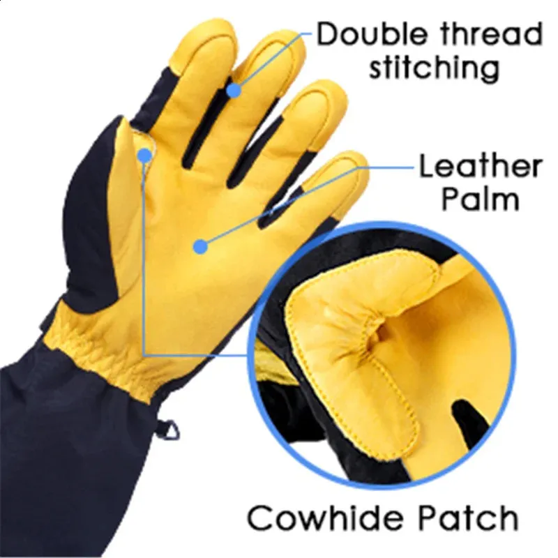 OZERO Winter Thermal Gloves – Touch Screen, Water Resistant, Windproof – Men's XL, Black
