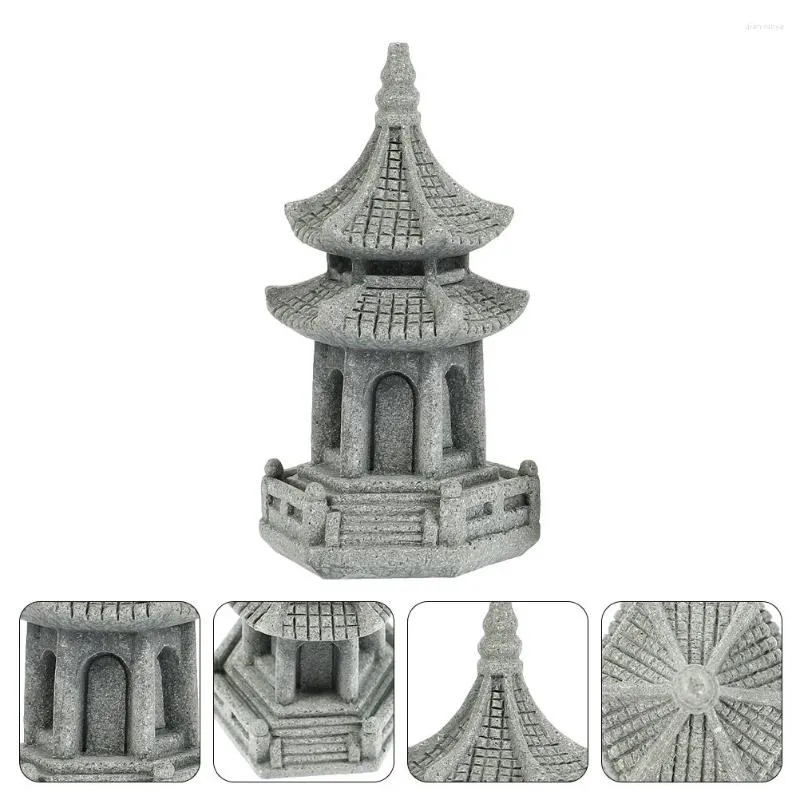 Dekoracje ogrodowe duże sześciokątne miniaturowe pagoda posąg chiński zen dekoracja ozdób ogrodniczych