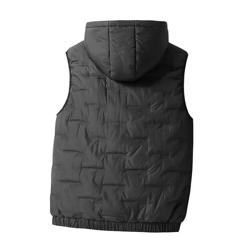 Westen Frühling Herbst Herren Winddicht Ärmellos Freizeitmäntel Herren Solide Steppweste Herrenweste Mit Kapuze Große Größe 8XL_voghion.com