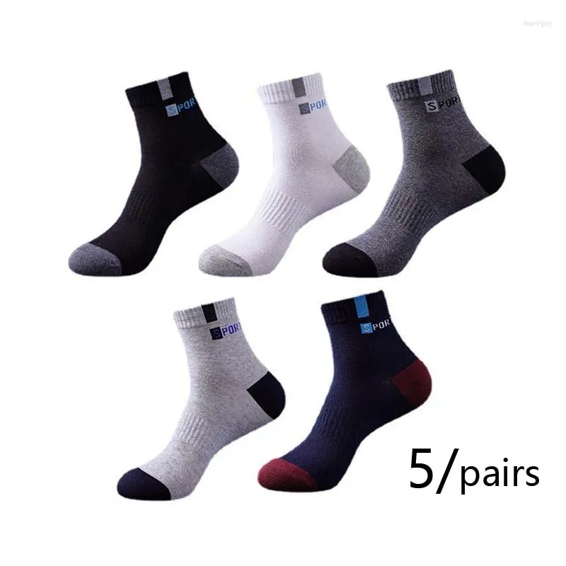 Men's Socks 5 Pair Bamboo Fiber Autumn Winter Men Breathable Cotton Sports Sock Deodorant Business