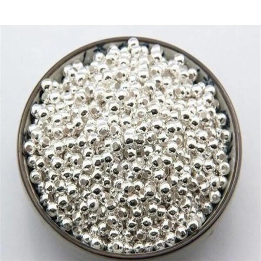 500pcs lot Silver Plated Round Ball Alloy Beads Spacer Beads For Jewelry Making Accessories DIY 3 4 5 6 8mm196Z