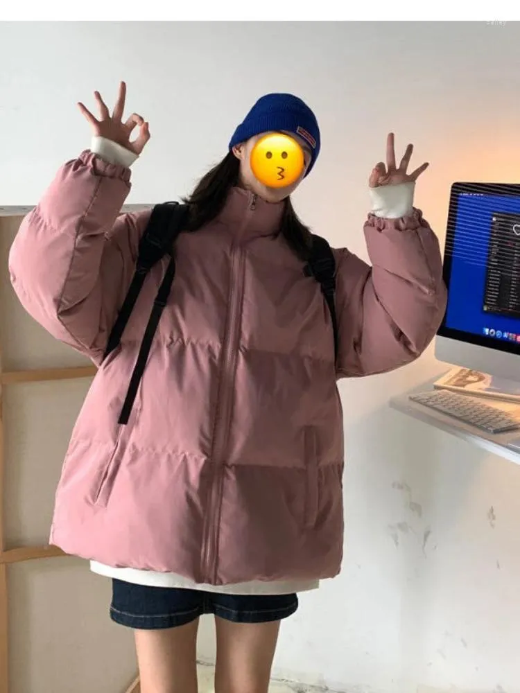 Casacos de Trench das Mulheres Foufurieux Jaqueta de Algodão de Inverno Mulheres Parkas Roupas 2023 Modelos de Explosão de Casal Oversize Casaco Solto Coreano