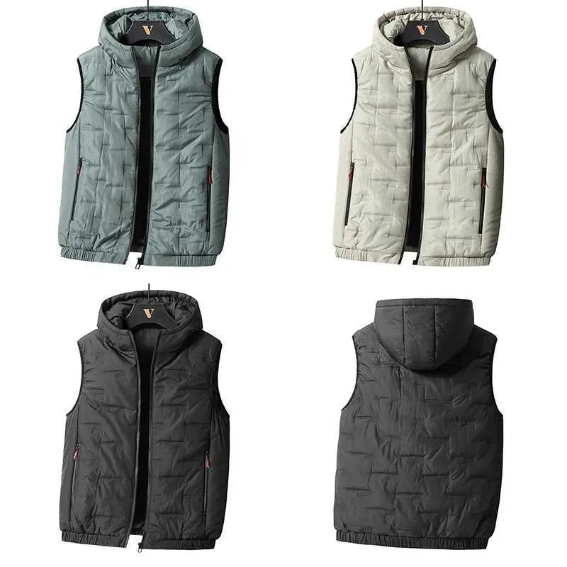 Westen Frühling Herbst Herren Winddicht Ärmellos Freizeitmäntel Herren Solide Steppweste Herrenweste Mit Kapuze Große Größe 8XL_voghion.com