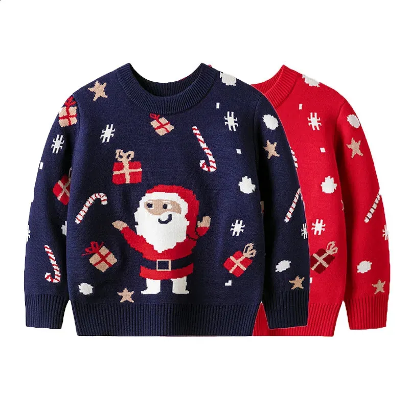 Pullover Boys Girls Christmas Sticke Sweaters Autumn Winter Xmas Warm Kids Clothing 2023 Baby Santa Claus 26 Year 231030