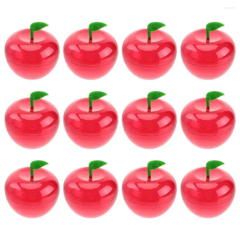 Cadeauverpakking 24 stuks Apple Candy Box Potdeksel Festival presenteert Case Ornamenten Container Plastic Kerstdozen Kindcontainers voor kinderen