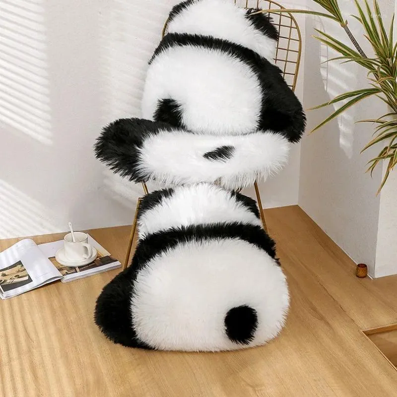 Oreiller mignon imitation laine Panda dos canapé salon oreillers décor maison Ins chaise à vent S