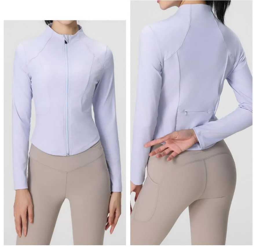 2023 Workout yoga Jackets for Women Full Zip Slim Fit Lightweight Athletic Running Sports Track Jacket with Pockets